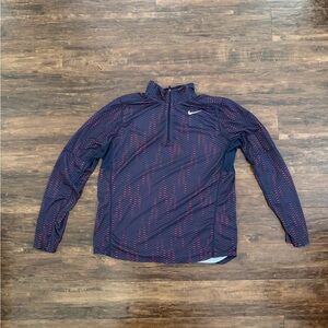 Nike Men's Navy and Red Performance Long Sleeve